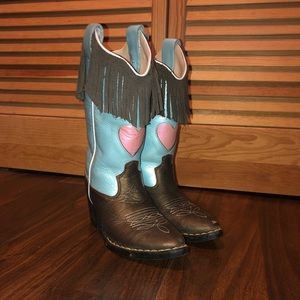 Old West Girls Fringe Cowboy Boots